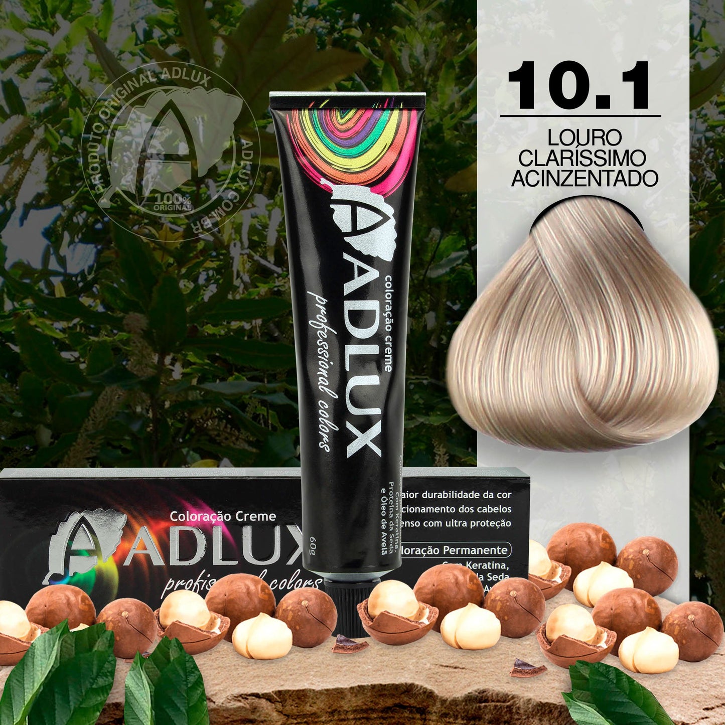 Tinte en Crema Adlux 10.1 Rubio Platino Cenizo - 60g