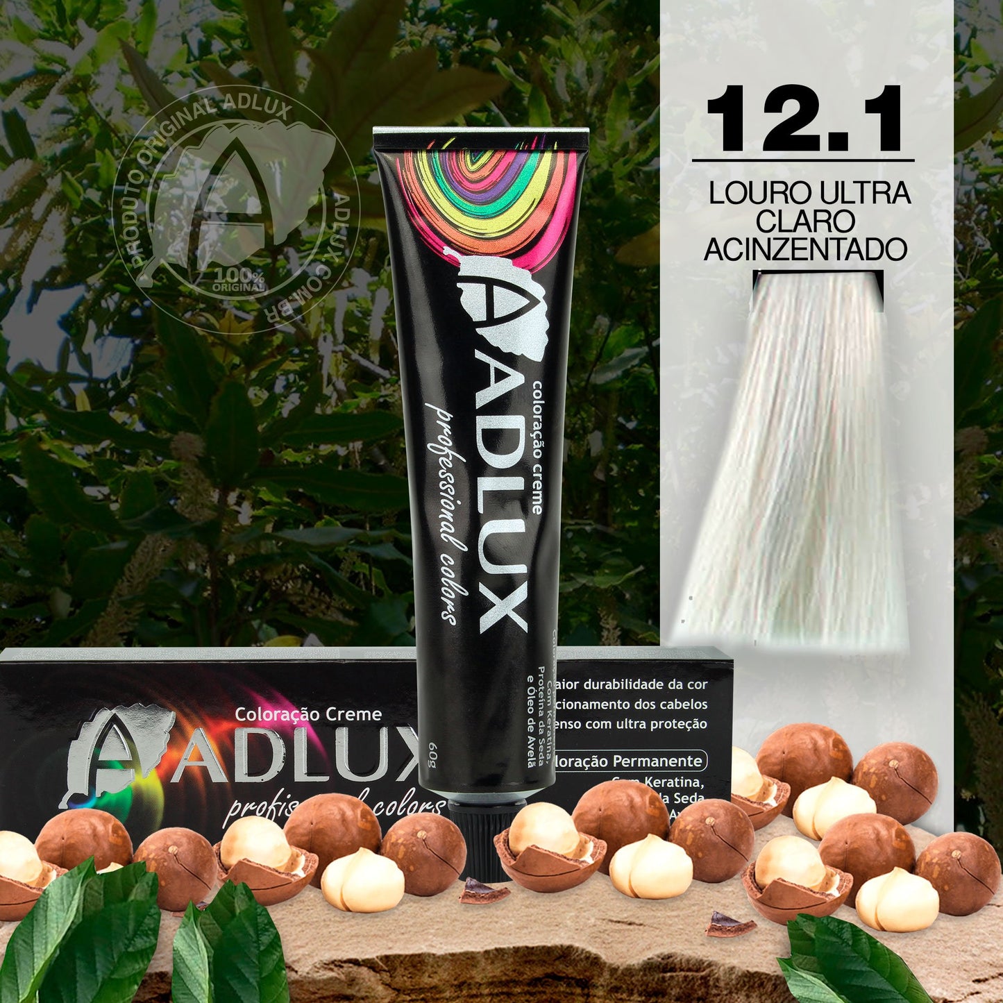 Tinte en Crema Adlux 12.1 Rubio Clarísimo Ceniza - 60g