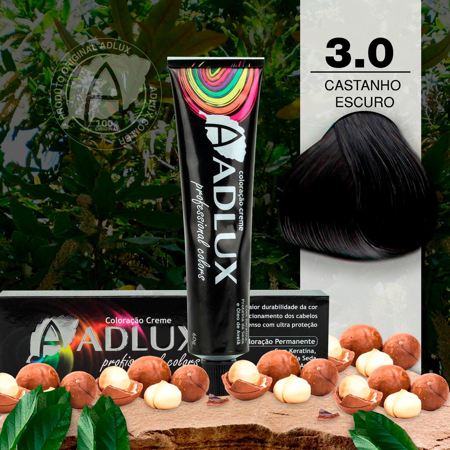 Coloración en Crema Adlux 3.0 Castaño Oscuro - 60g