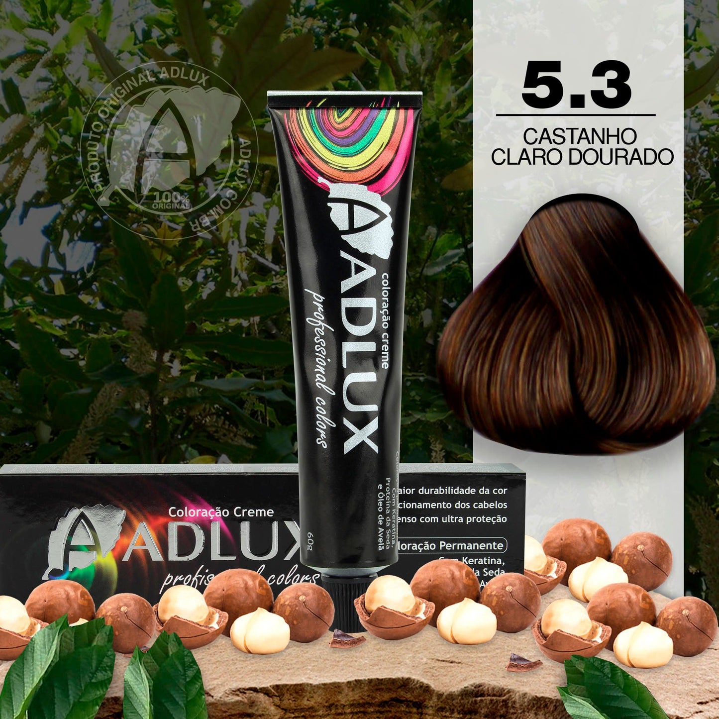 Tinte en Crema Adlux 5.3 Castaño Claro Dorado - 60g
