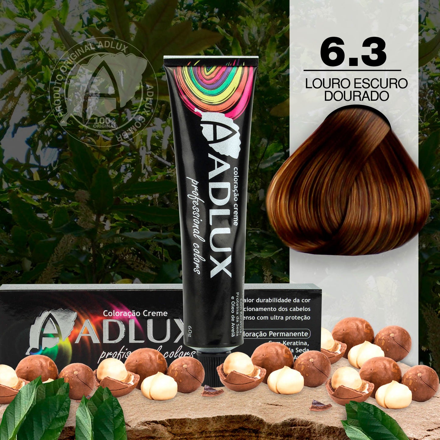 Coloración en Crema Adlux 6.3 Rubio Oscuro Dorado - 60g