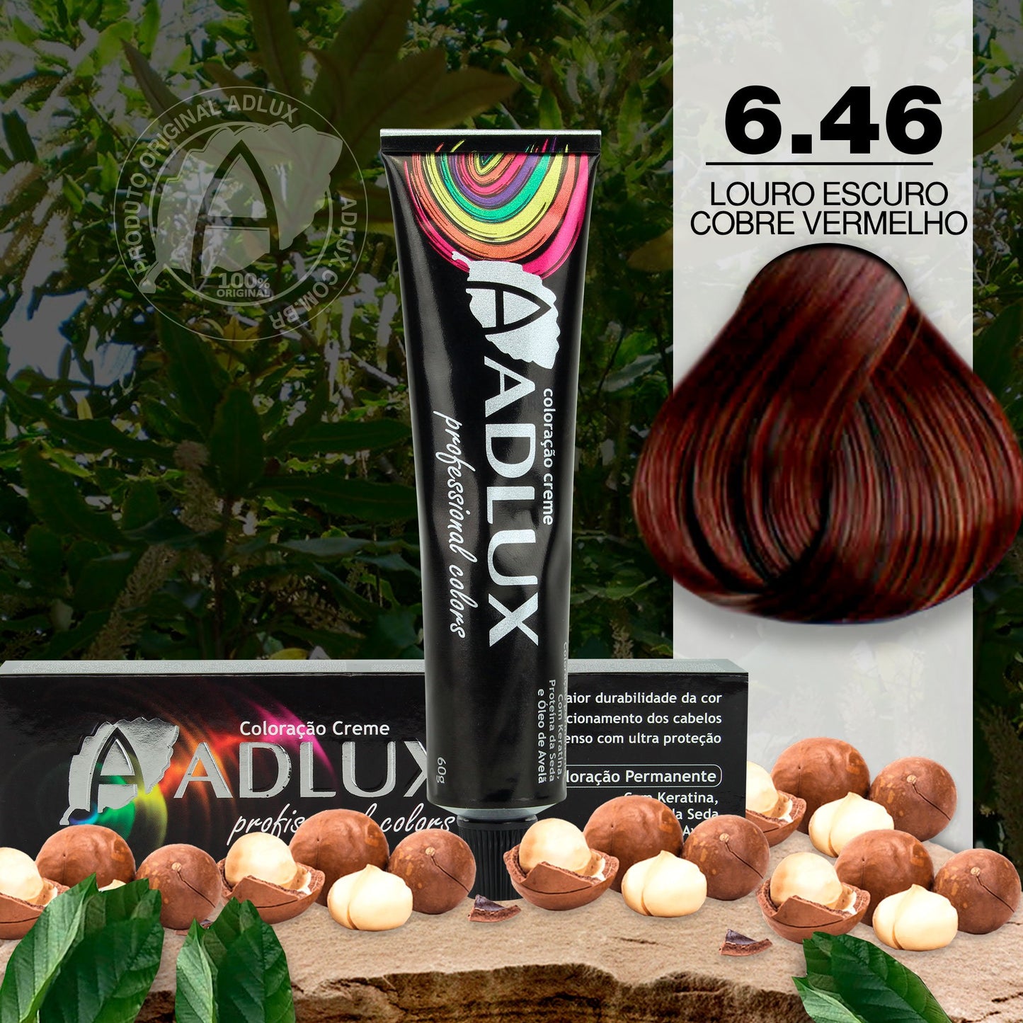 Coloración en Crema Adlux 6.46 Rubio Oscuro Cobre Rojo - 60