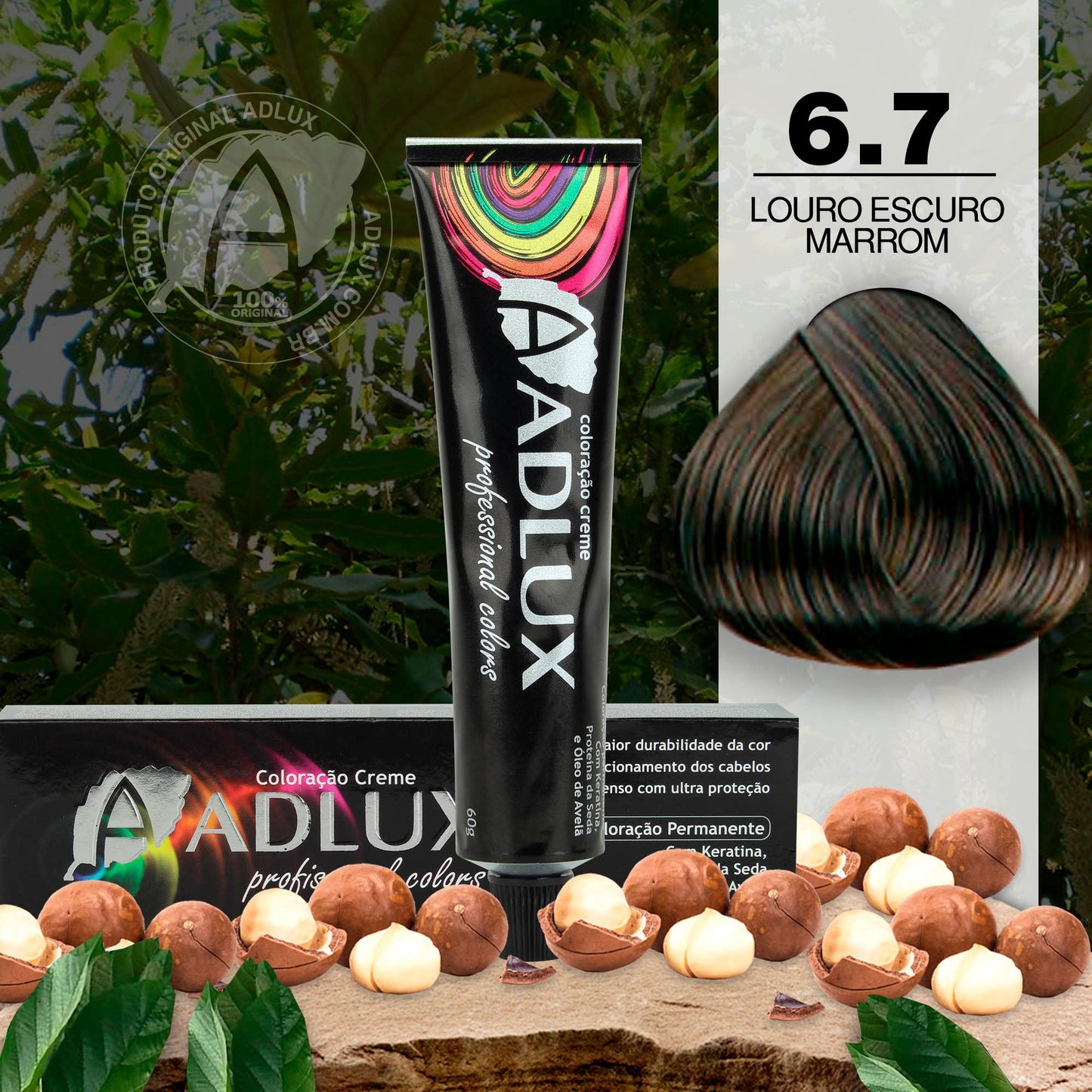 Coloración en Crema Adlux 6.7 Rubio Oscuro Marrón - 60g