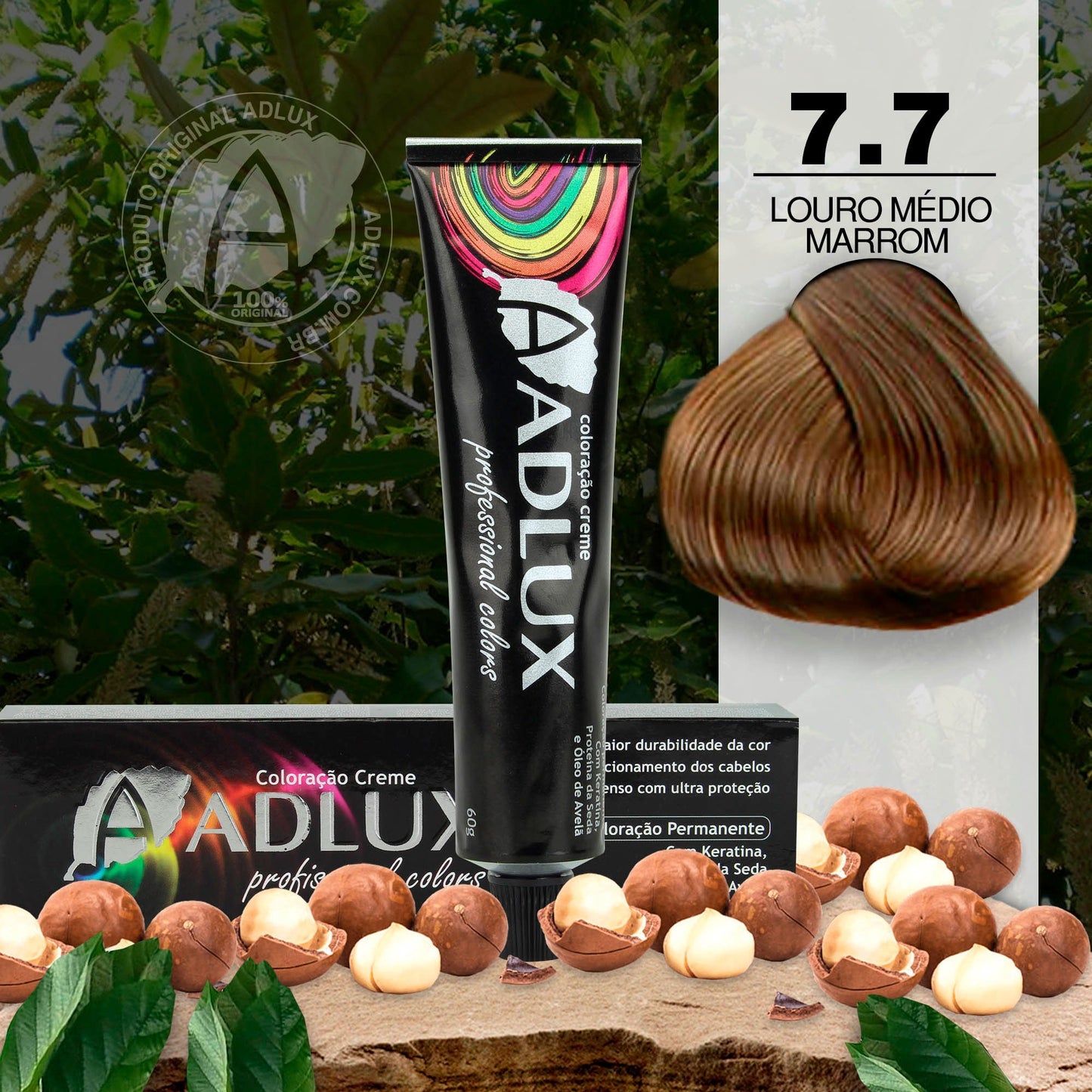 Tinte en Crema Adlux 7.7 Rubio Medio Marrón - 60g