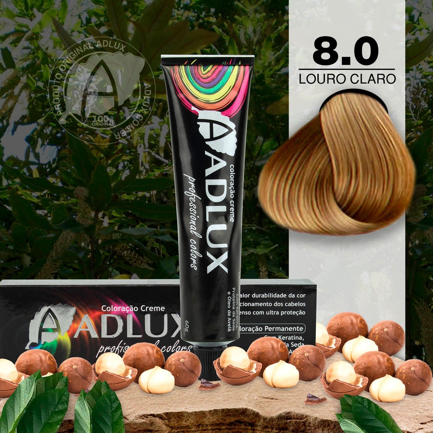 Coloración en Crema Adlux 8.0 Rubio Claro - 60g