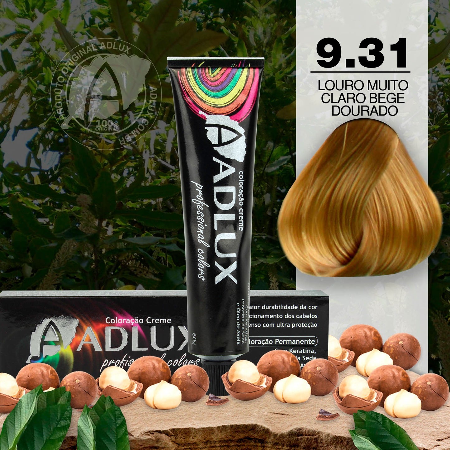 Coloración en Crema Adlux 9.31 Rubio Muy Beige Dorado - 60g