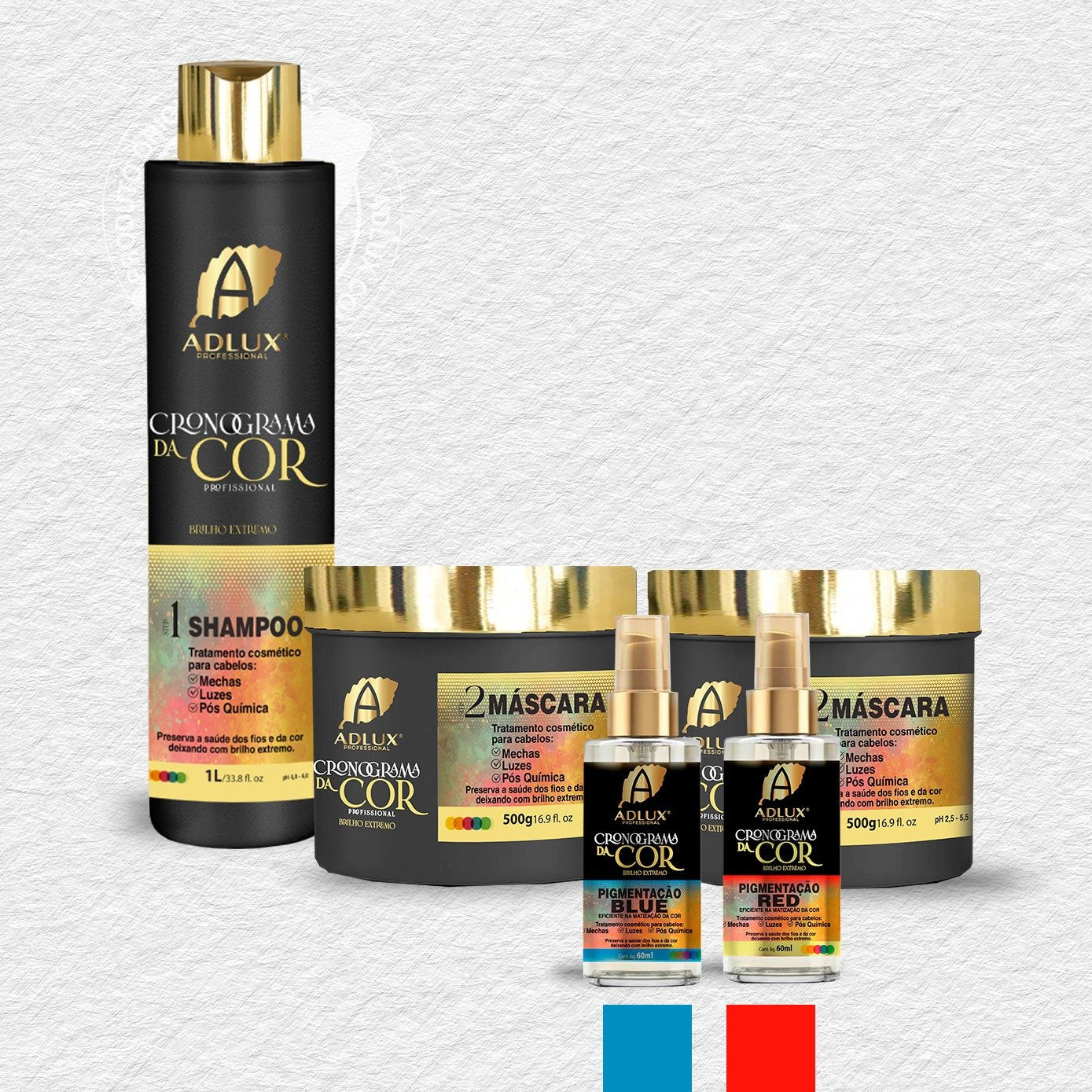 Kit Cronograma del Color Profesional - 2 Pasos (BLUE - RED)