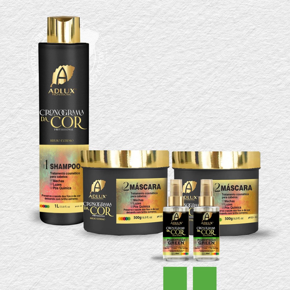 Kit Cronograma del Color Profesional - 2 Pasos (GREEN- GREEN)