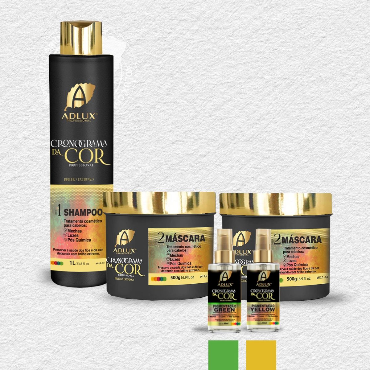 Kit Rutina para Color Profesional - 2 Pasos (VERDE- AMARILLO)