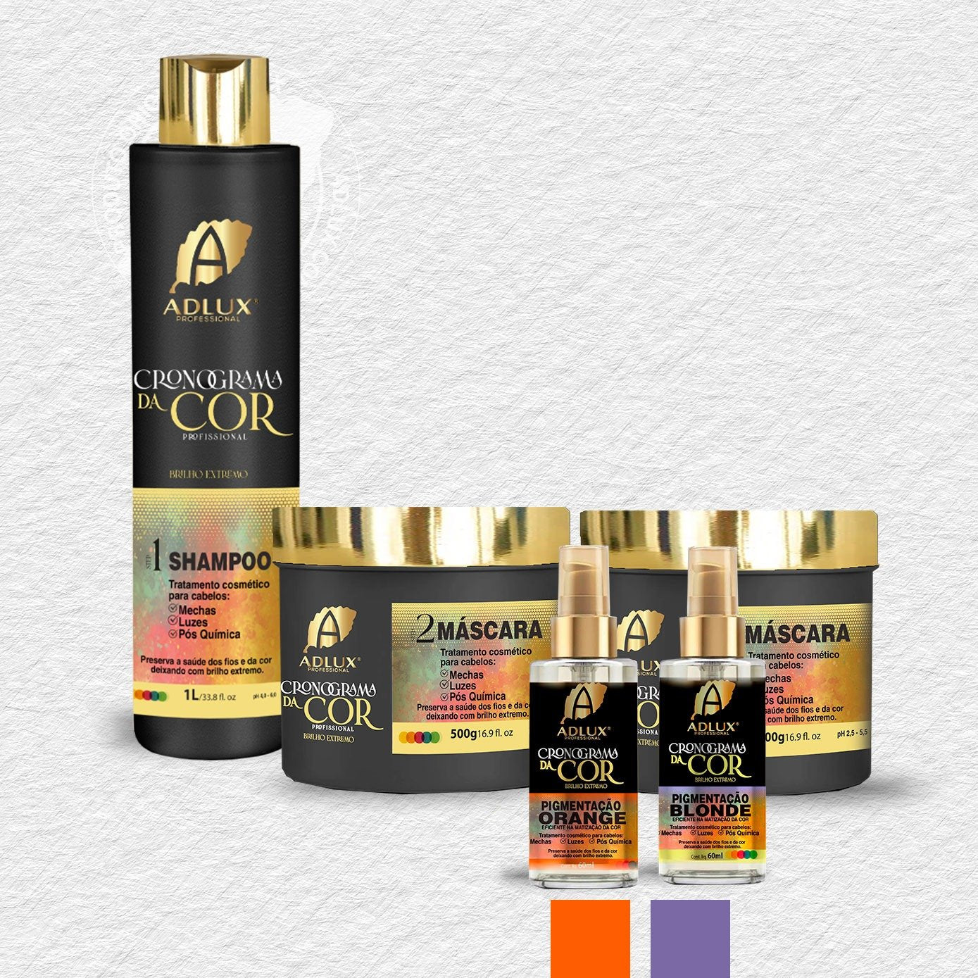 Kit Cronograma de Color Profesional - 2 Pasos (NARANJA - RUBIO)