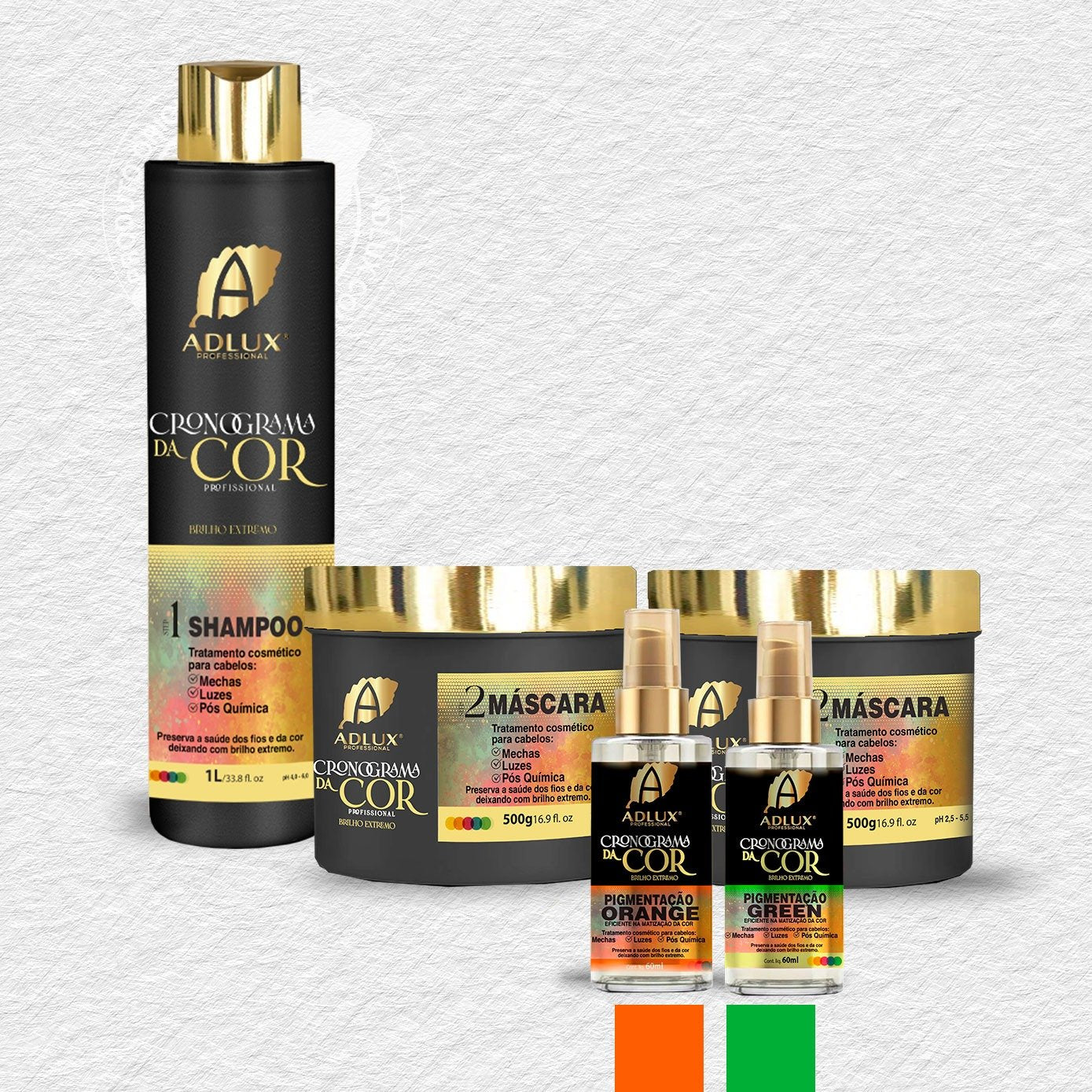 Kit Cronograma de Coloración Profesional - 2 Pasos (NARANJA - VERDE)