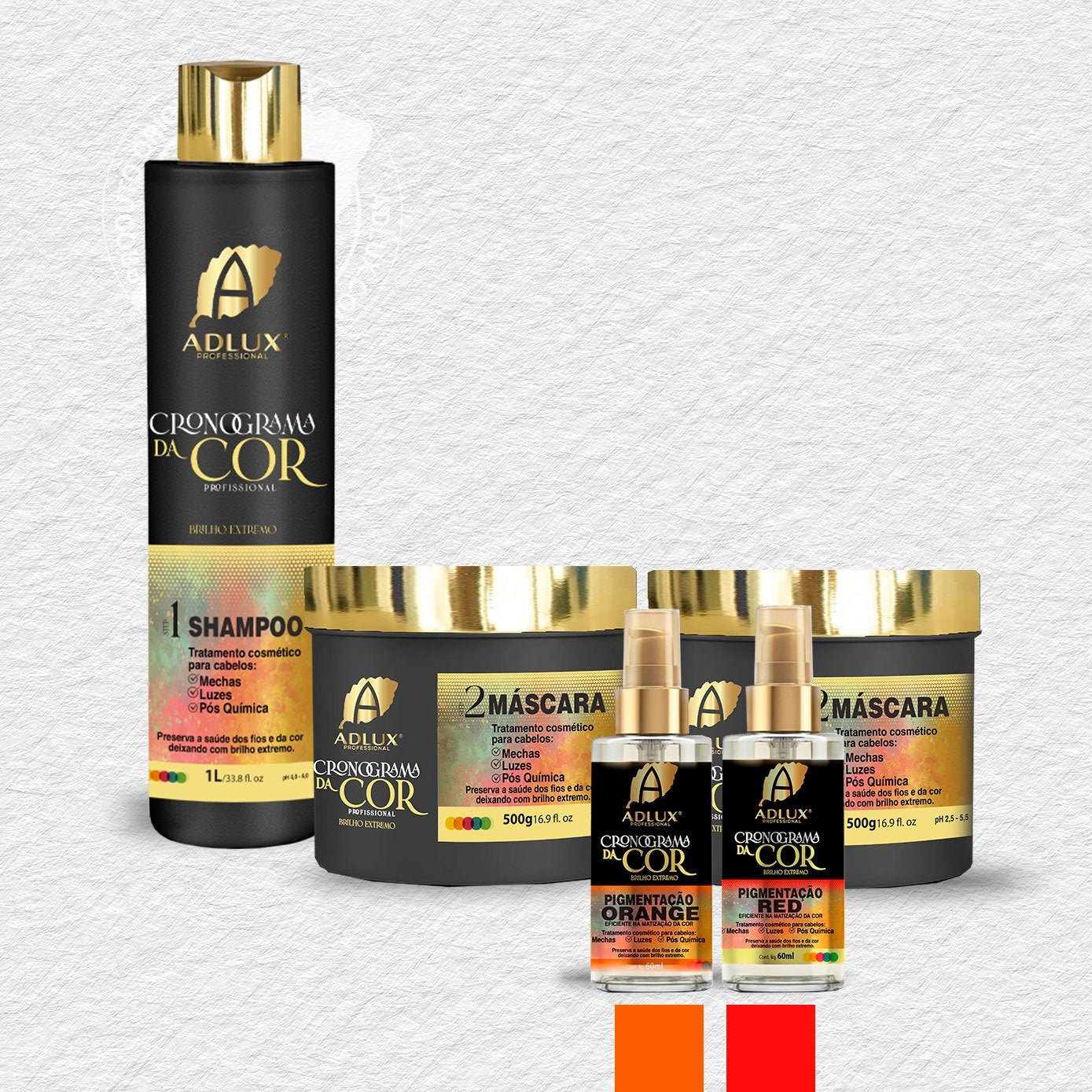 Kit Cronograma del Color Profesional - 2 Pasos (NARANJA - ROJO)