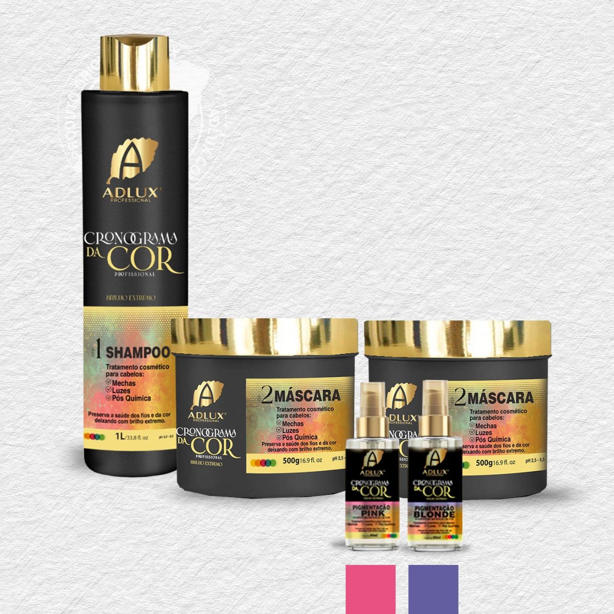 Kit Cronograma de Coloración Profesional - 2 Pasos (ROSA - BLONDE)