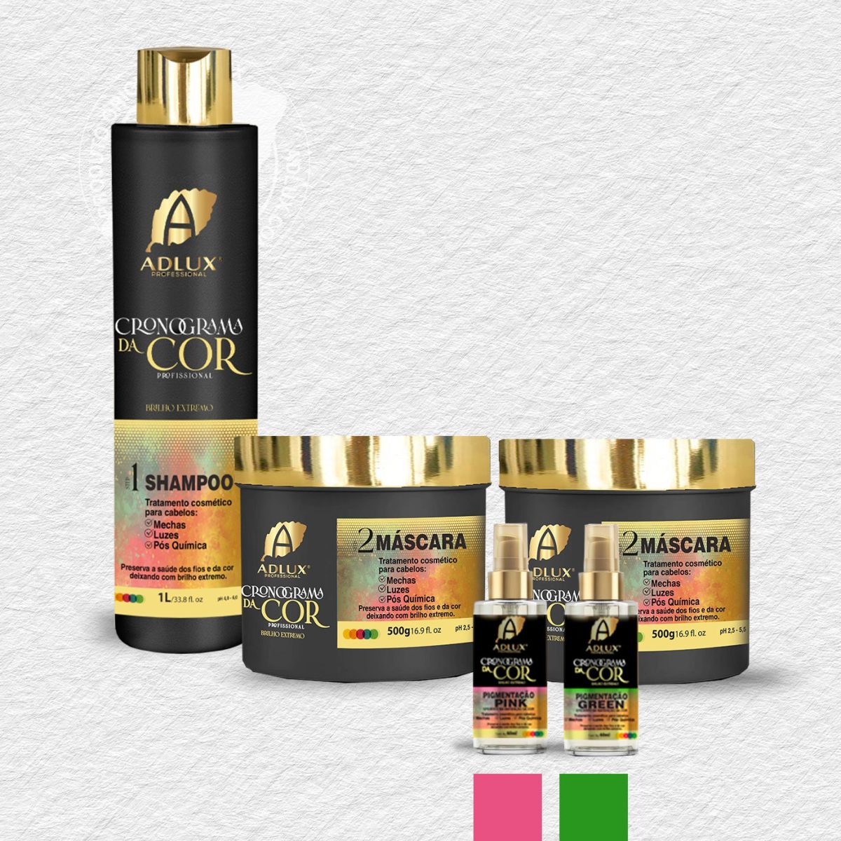 Kit Cronograma de Color Profesional - 2 Pasos (ROSA - VERDE)