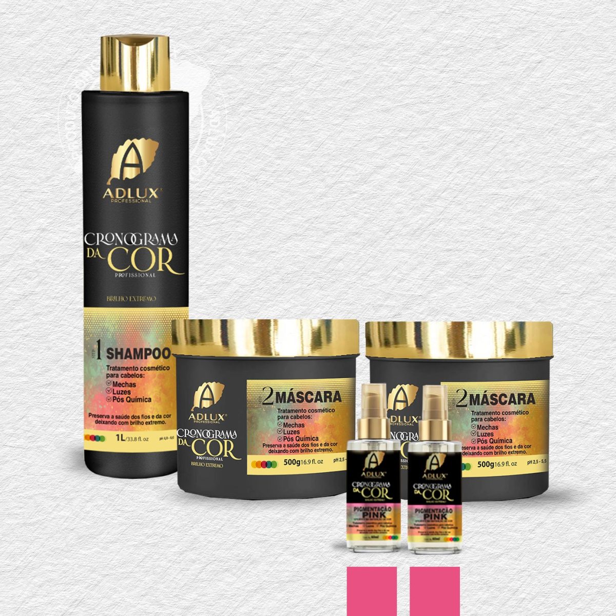 Kit Cronograma del Color Profesional - 2 Pasos (ROSA - ROSA)