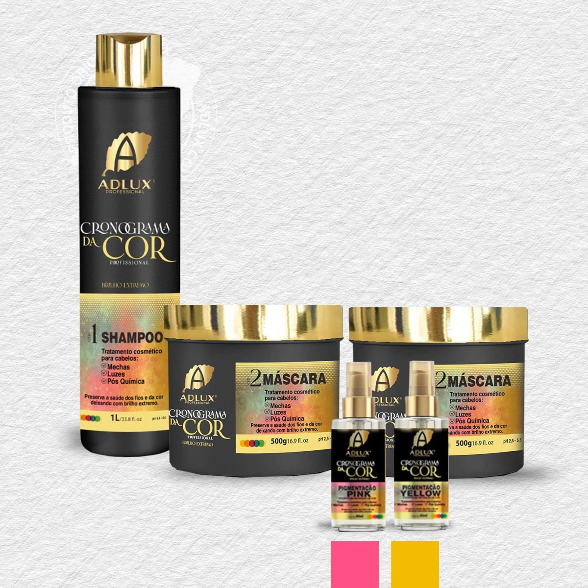 Kit Cronograma de Color Profesional - 2 Pasos (ROSA - AMARILLO)