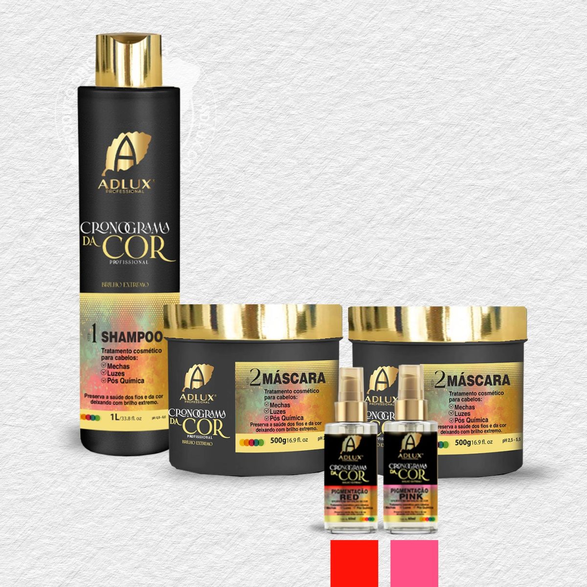 Kit Cronograma de Coloración Profesional - 2 Pasos (ROJO - ROSA)