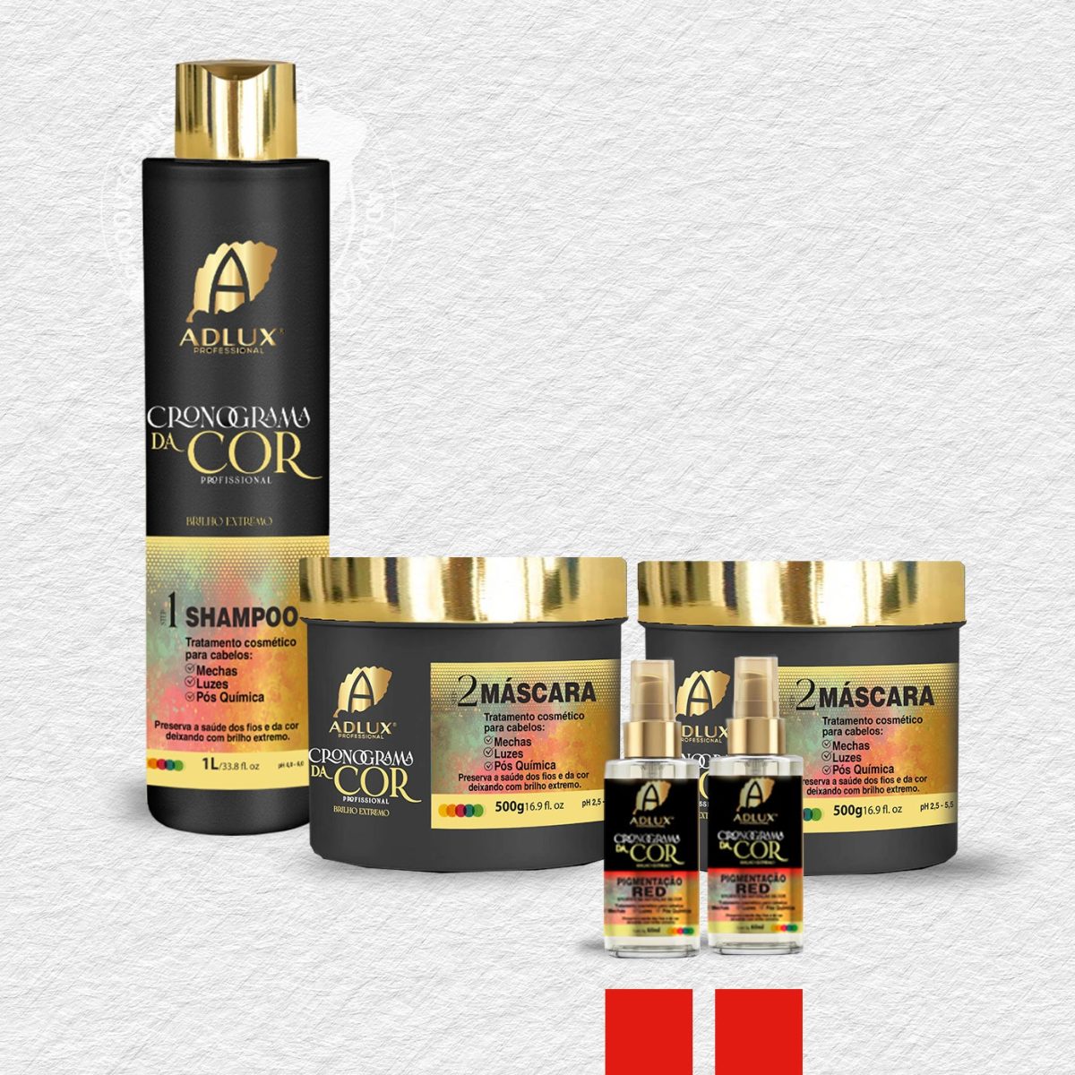 Kit Cronograma del Color Profesional - 2 Pasos (ROJO - ROJO)