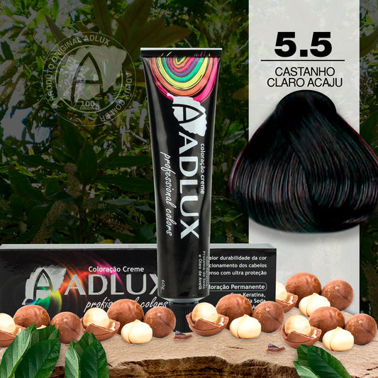 Coloração Creme Adlux 5.5 Castanho Claro Acaju - 60g