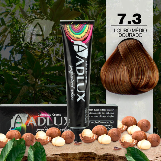 Coloração Creme Adlux 7.3 Louro Médio Dourado - 60g
