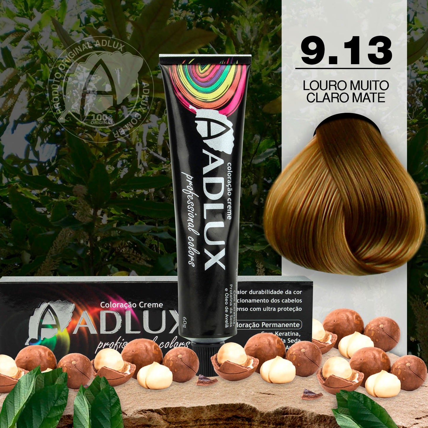 Coloração Creme Adlux 9.13 Louro Muito Claro Mate - 60g