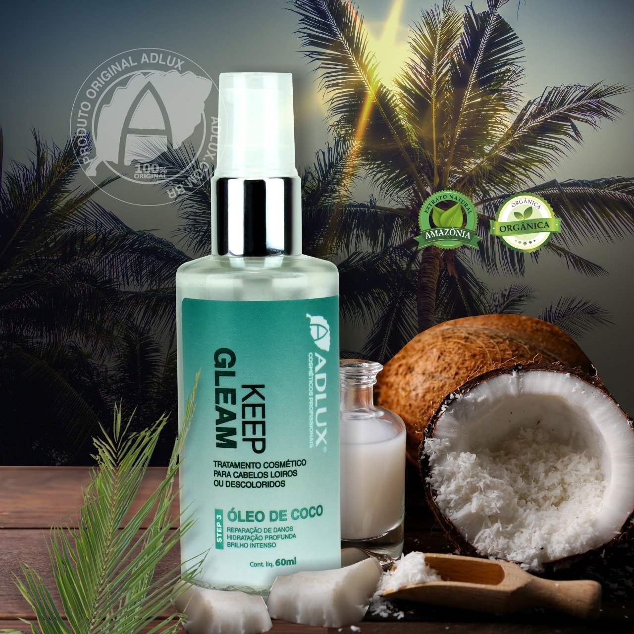 Keep Gleam Óleo de Coco Manutenção - 60ml