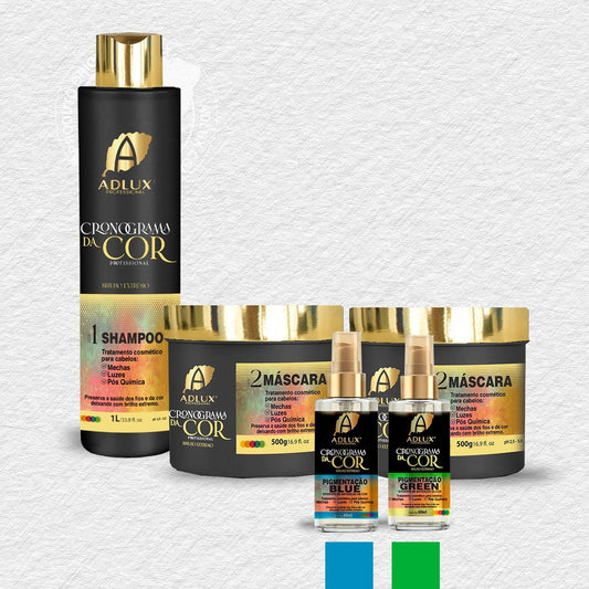 Kit Cronograma da Cor Profissional- 2 Passos (BLUE - GREEN)