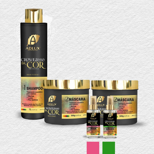 Kit Cronograma da Cor Profissional- 2 Passos (PINK - GREEN)